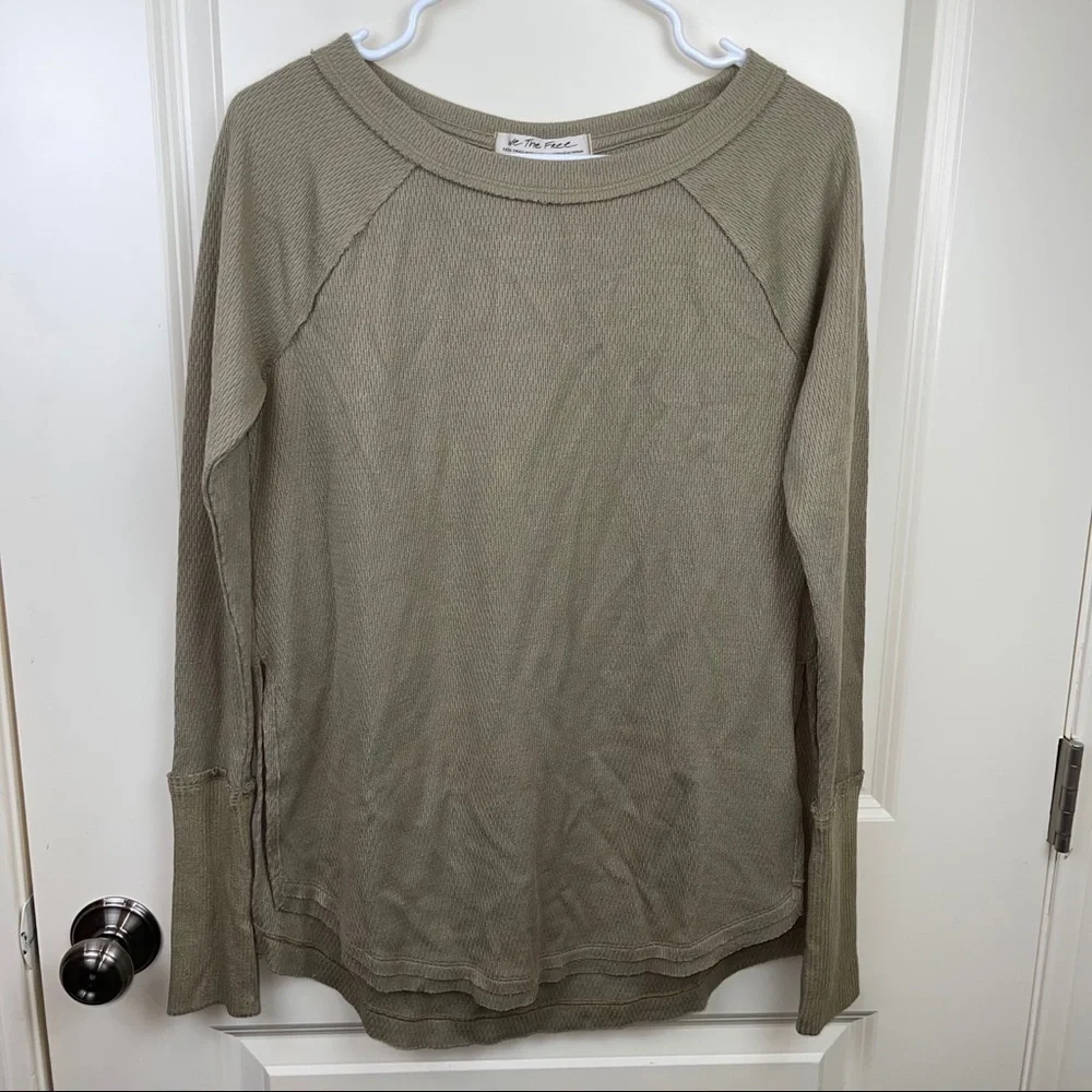 Free People Snowy Long Sleeve Slouchy Thermal Top